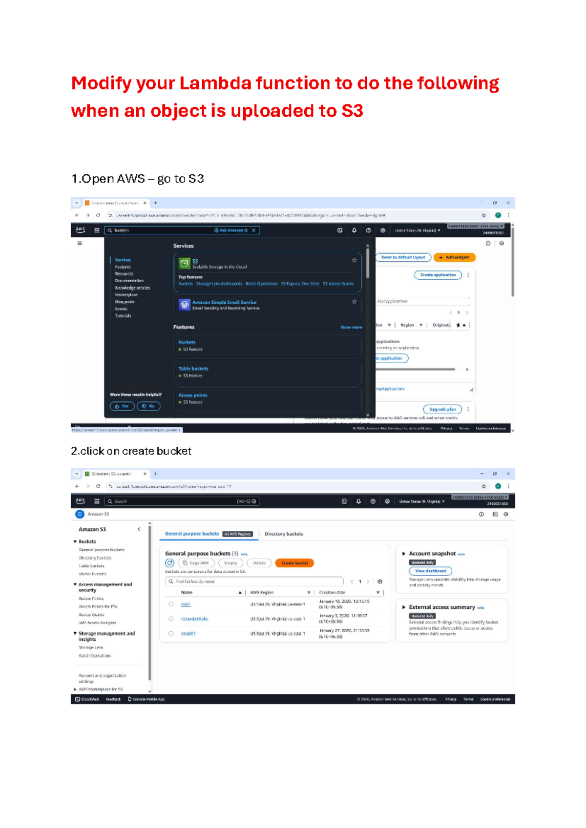 S7 Lambda Function Modification for S3 Object Upload Handling - Studocu