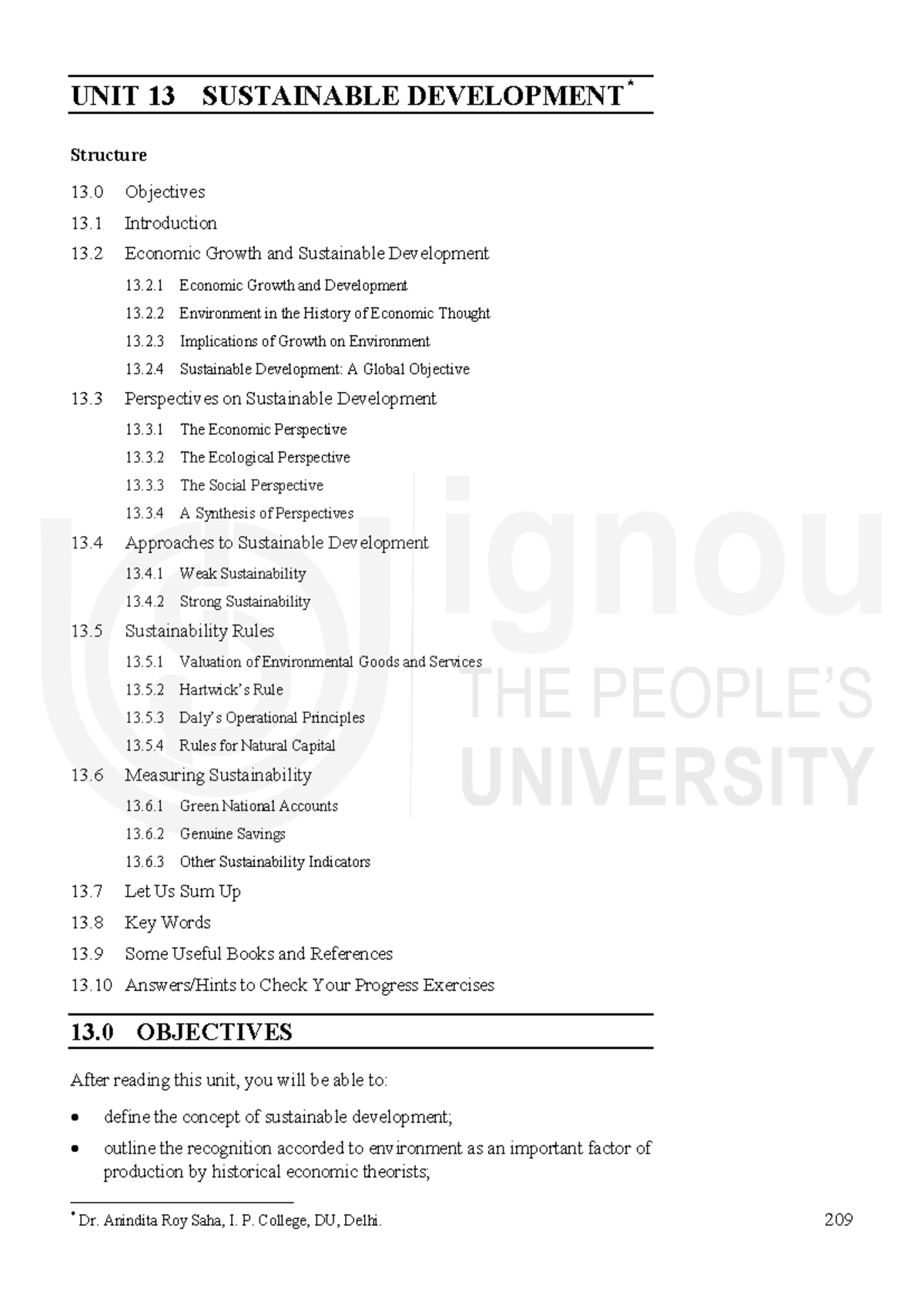 Unit-13 - Sustainable development - Development UNIT 13 SUSTAINABLE ...