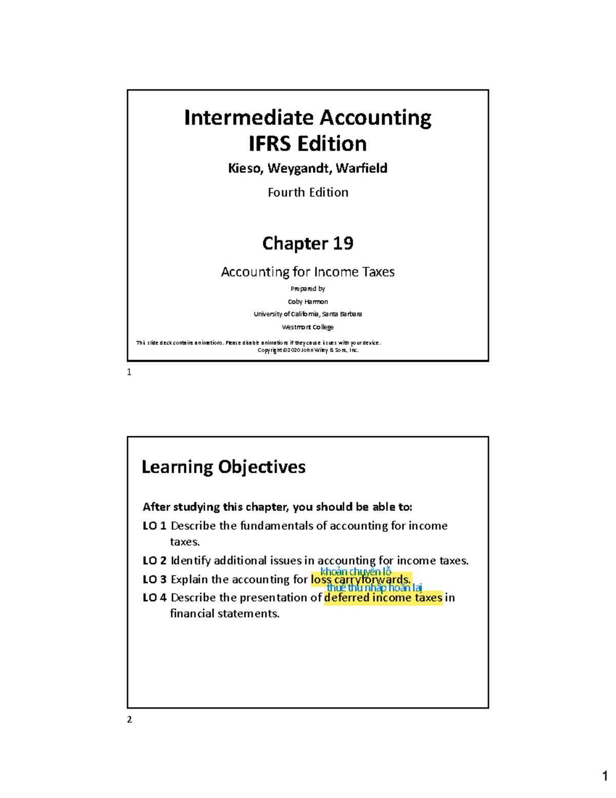Intermediate Accounting (IFRS) Chapter 19: Accounting for Income Taxes ...