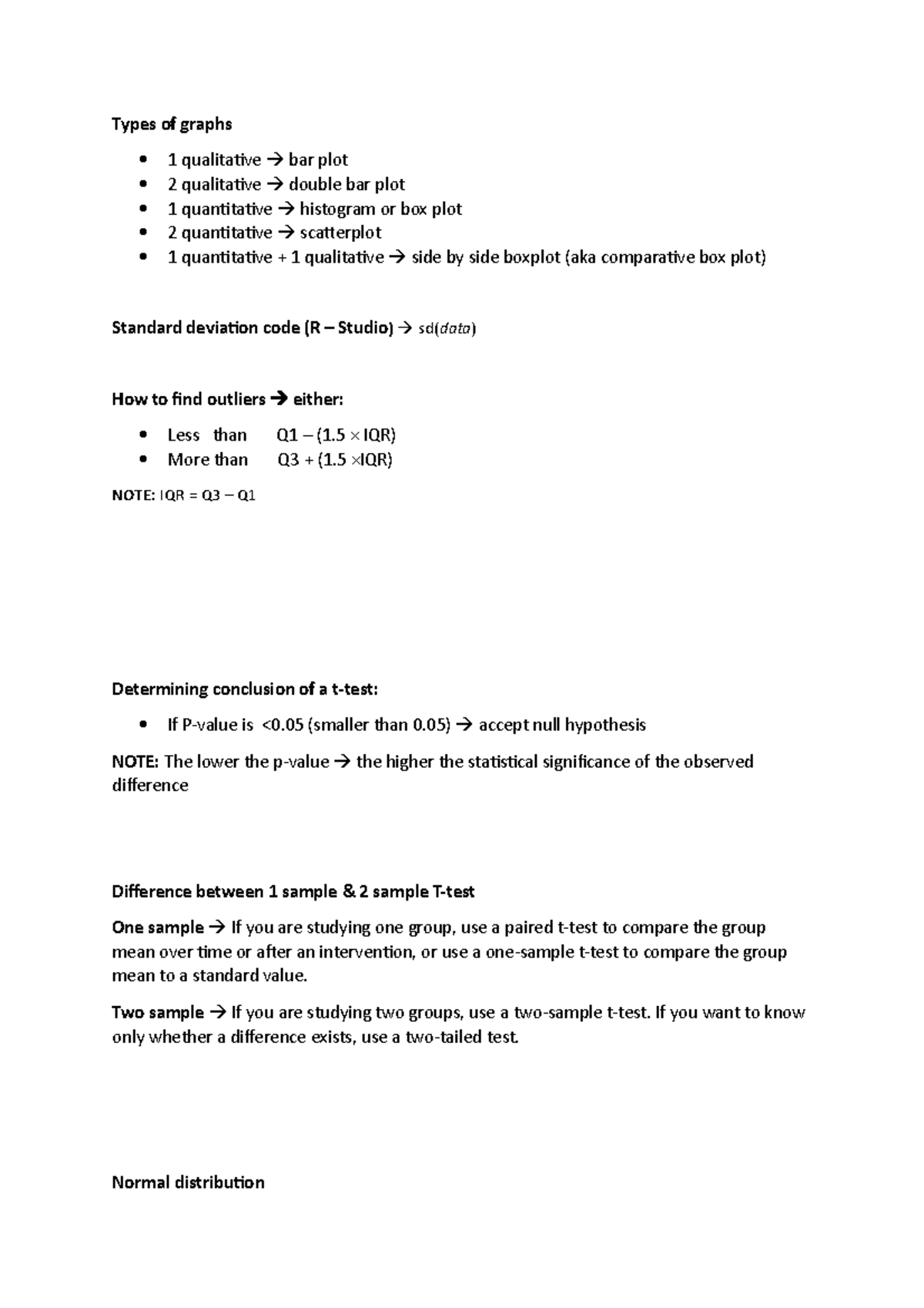 DATA1001 Extra notes - Types of graphs 1 qualitative bar plot 2 ...