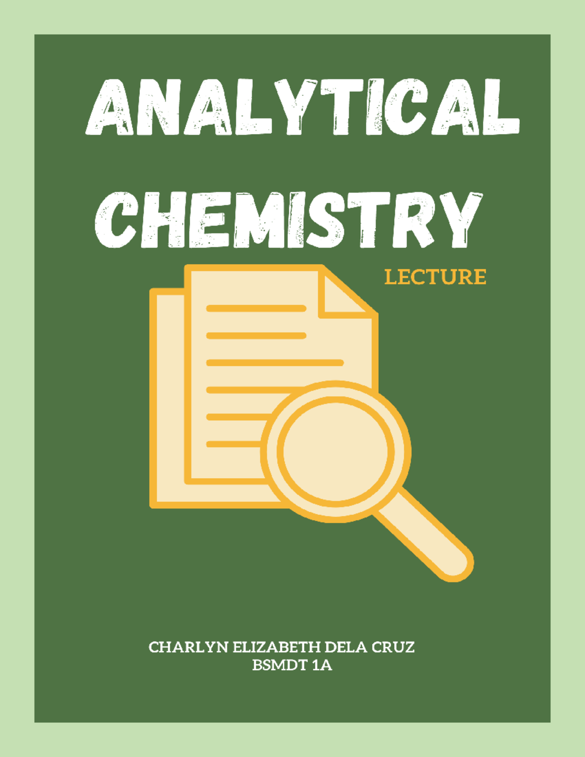 Prelims: Analytical Chemistry - PRELIM INTRODUCTION TO ANALYTICAL CHEM ...