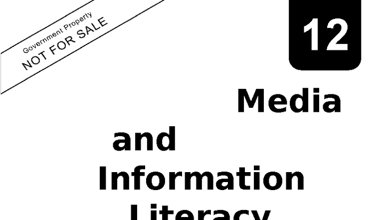 Grade 12 Media and Information Literacy Module 9: Understanding the ...