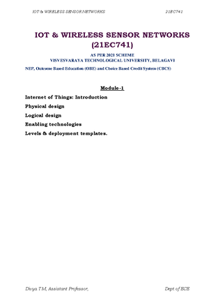 21EC51 DC Module 3 - Digital communication - Module 3 Principles of ...