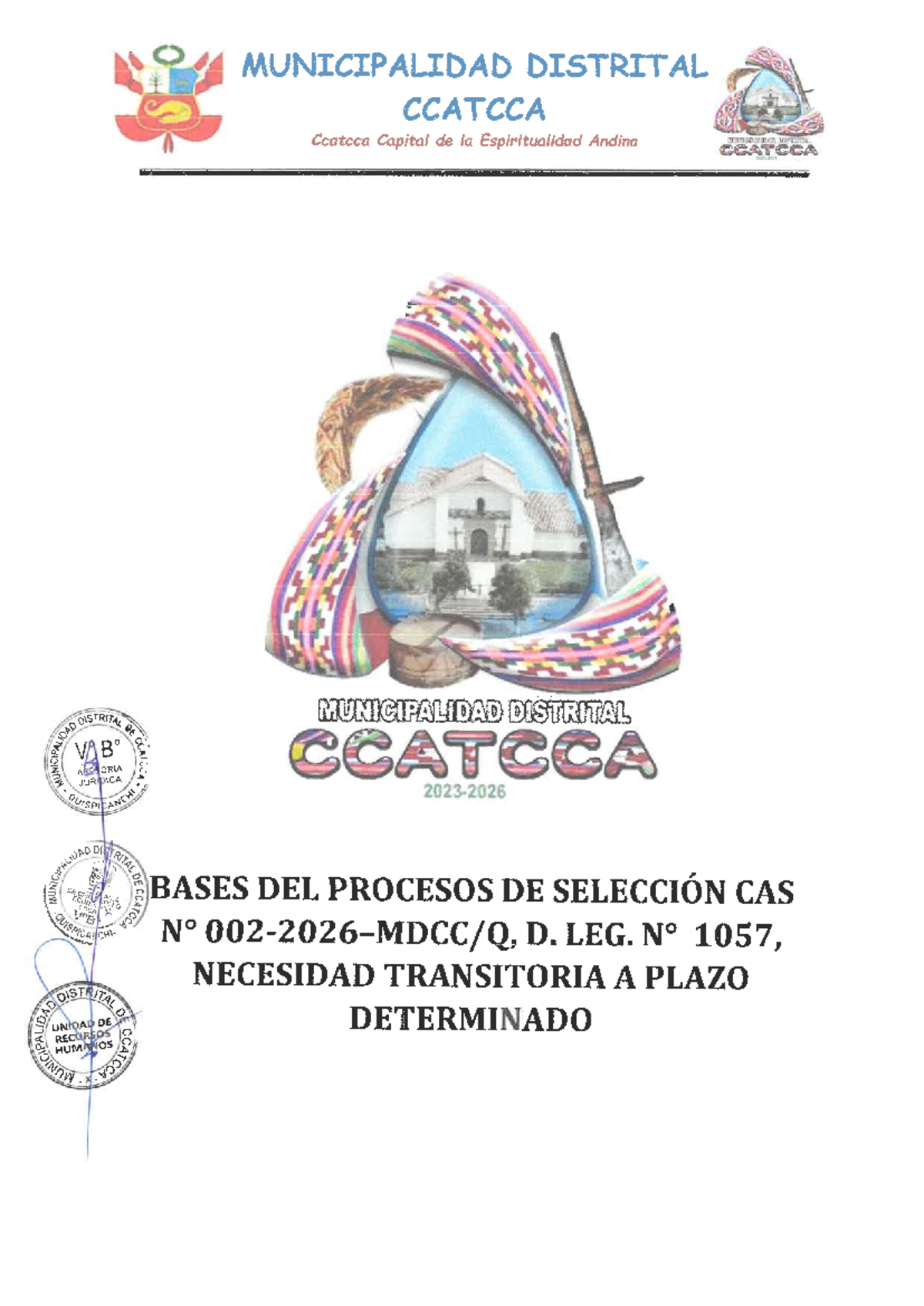 Bases del Proceso de Selección CAS 002-2026 MDCc - Studocu