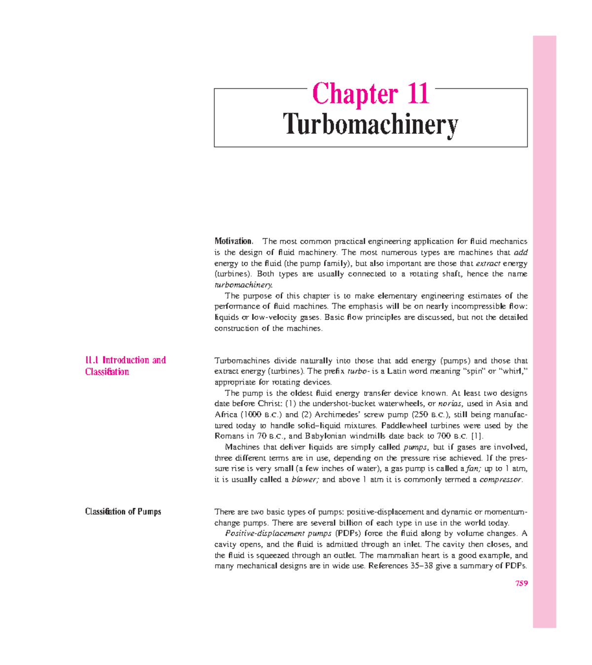 **Chapter 11: Turbomachinery - Overview of Fluid Machinery Design and ...