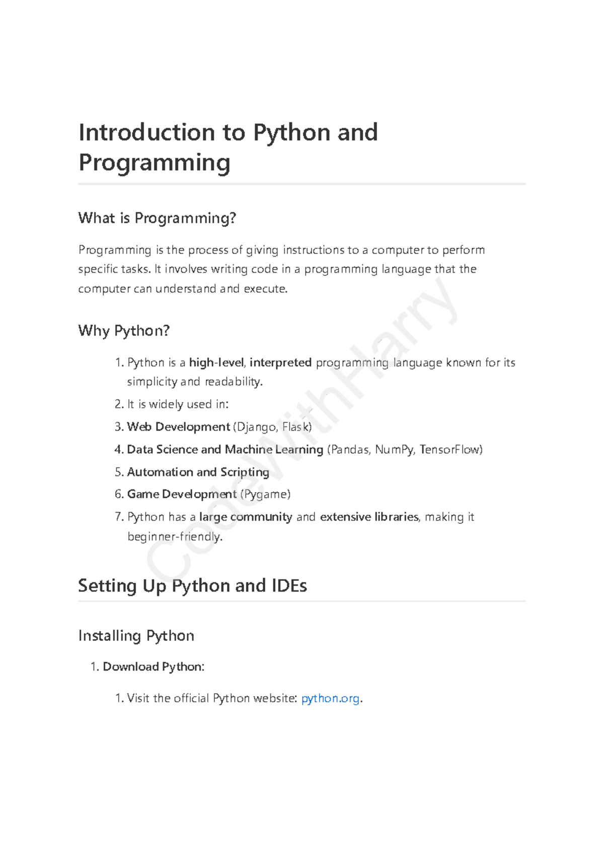Python Programming Basics: A Comprehensive Handbook - Studocu