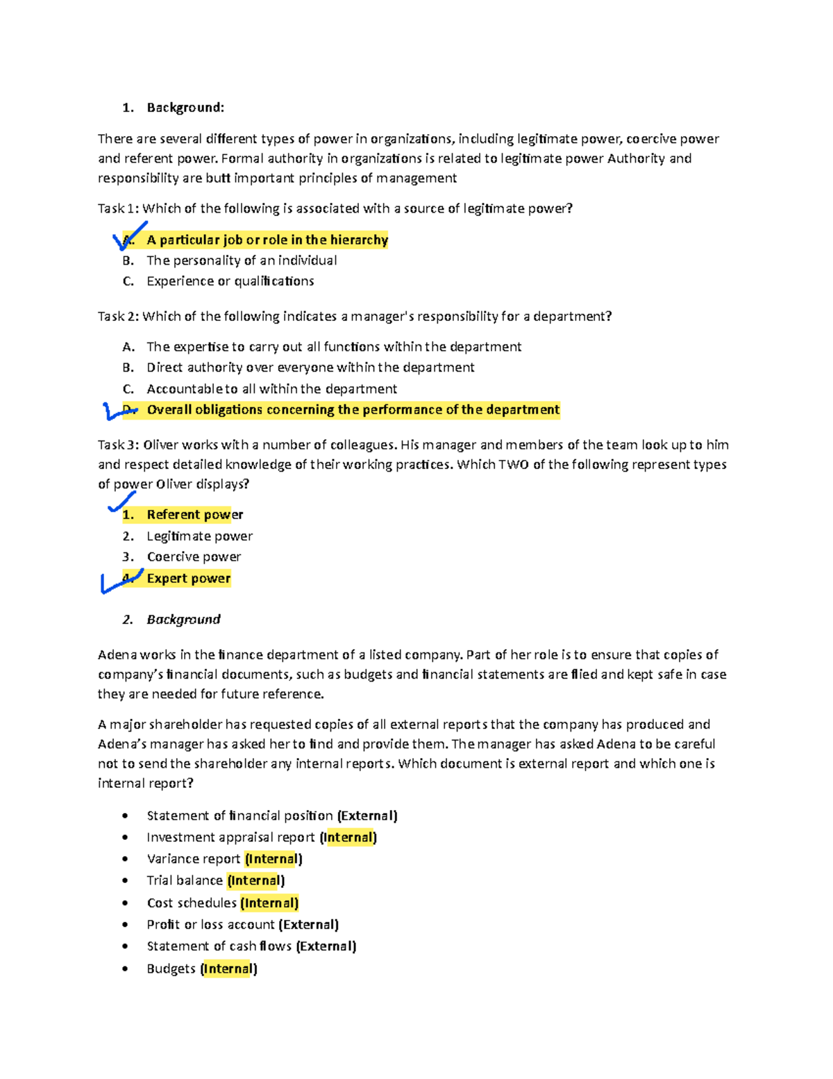 F1 (42) Imp Midterm Quiz: Power Dynamics and Management Principles ...