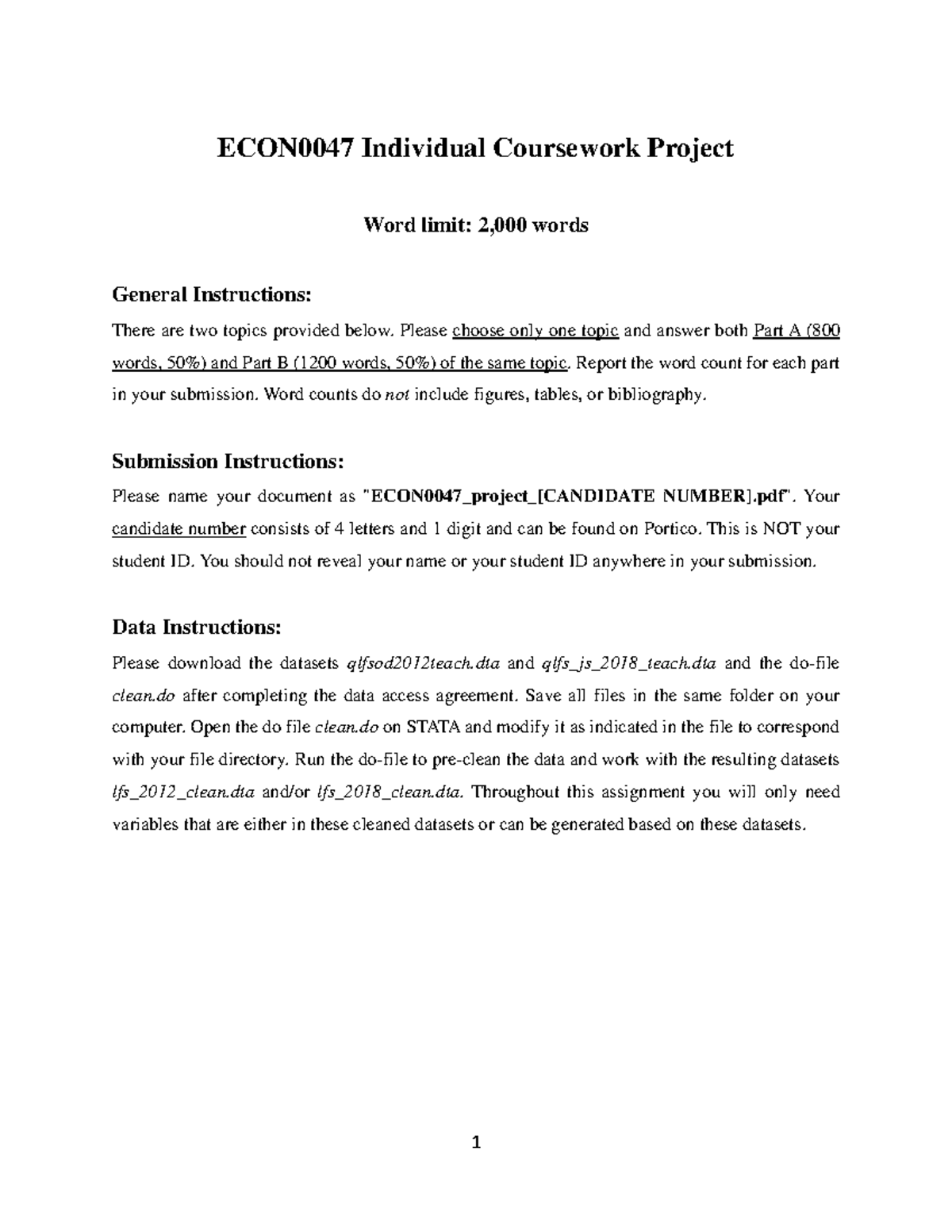 ECON0047 Individual Coursework Project: Returns to Schooling & Gender ...