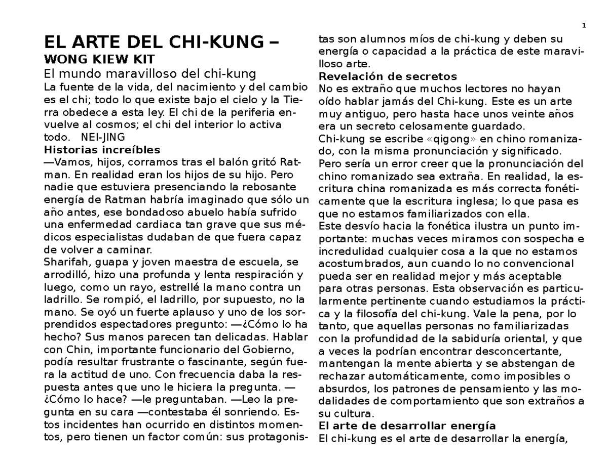 EL ARTE DEL CHI KUNG WONG KIEW KIT El mu - EL ARTE DEL CHI-KUNG – WONG ...