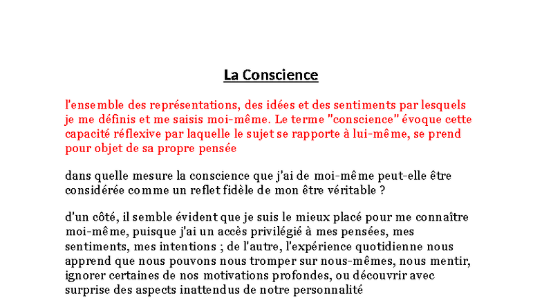 La Conscience et les Sentiments : Réflexions Philosophiques (PHIL 101 ...