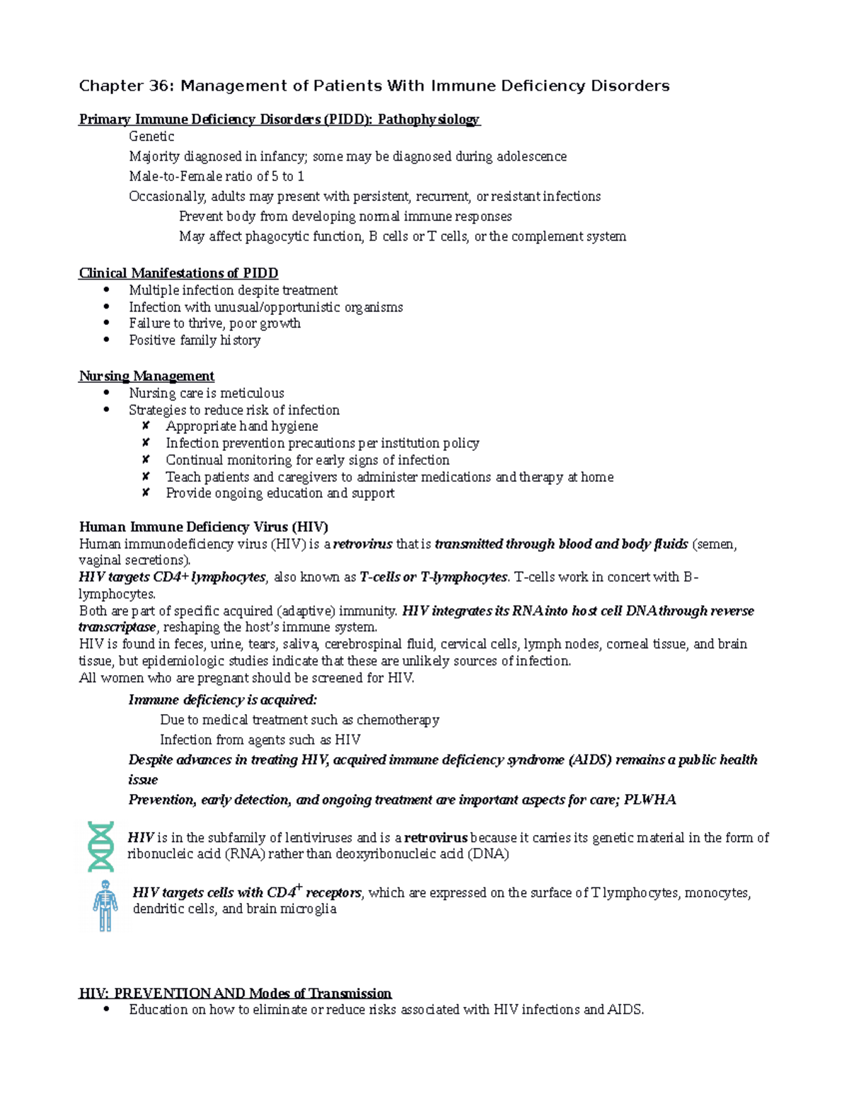 Chapter 36: Patient Management in Immune Deficiency Disorders - Studocu