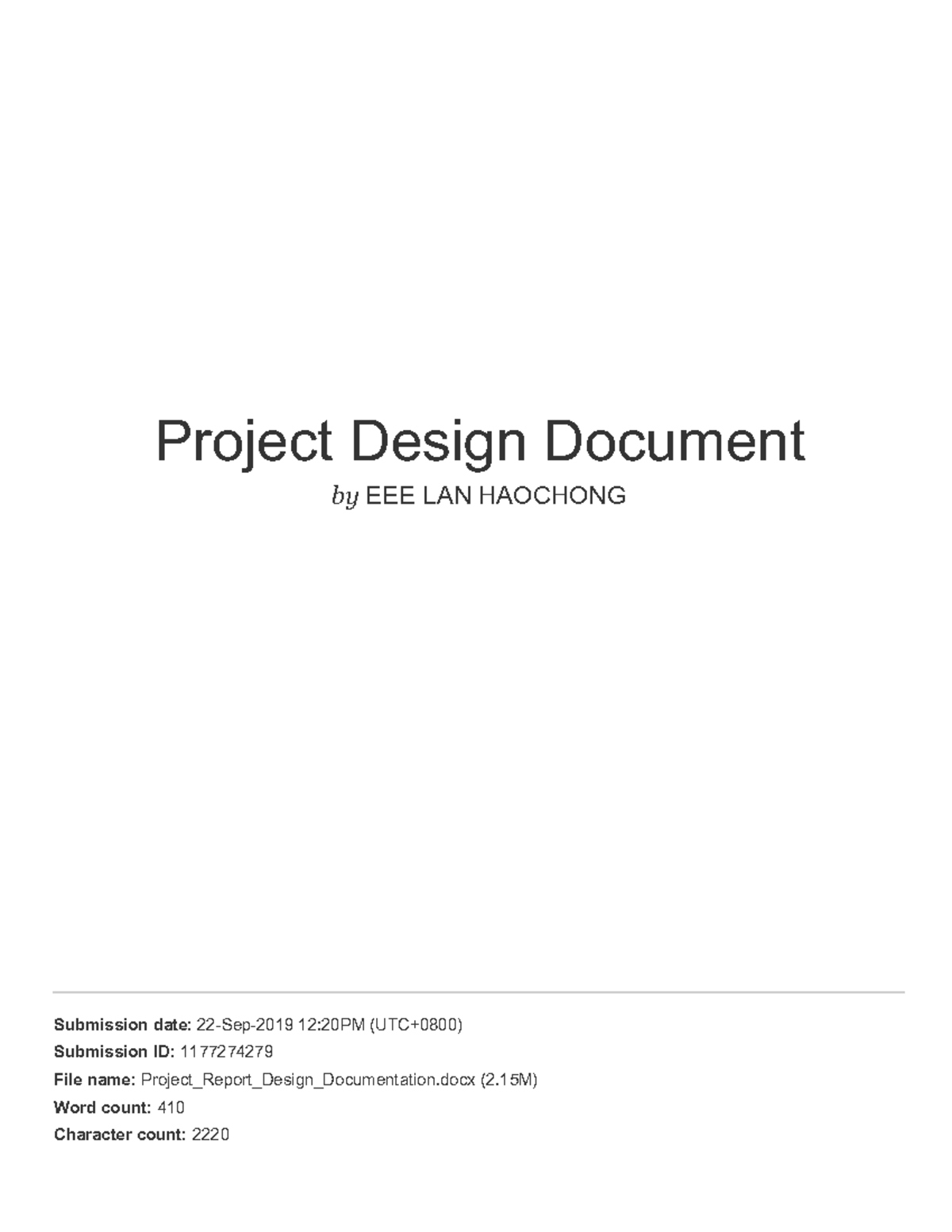 Project Design Document - EE4717 - Studocu