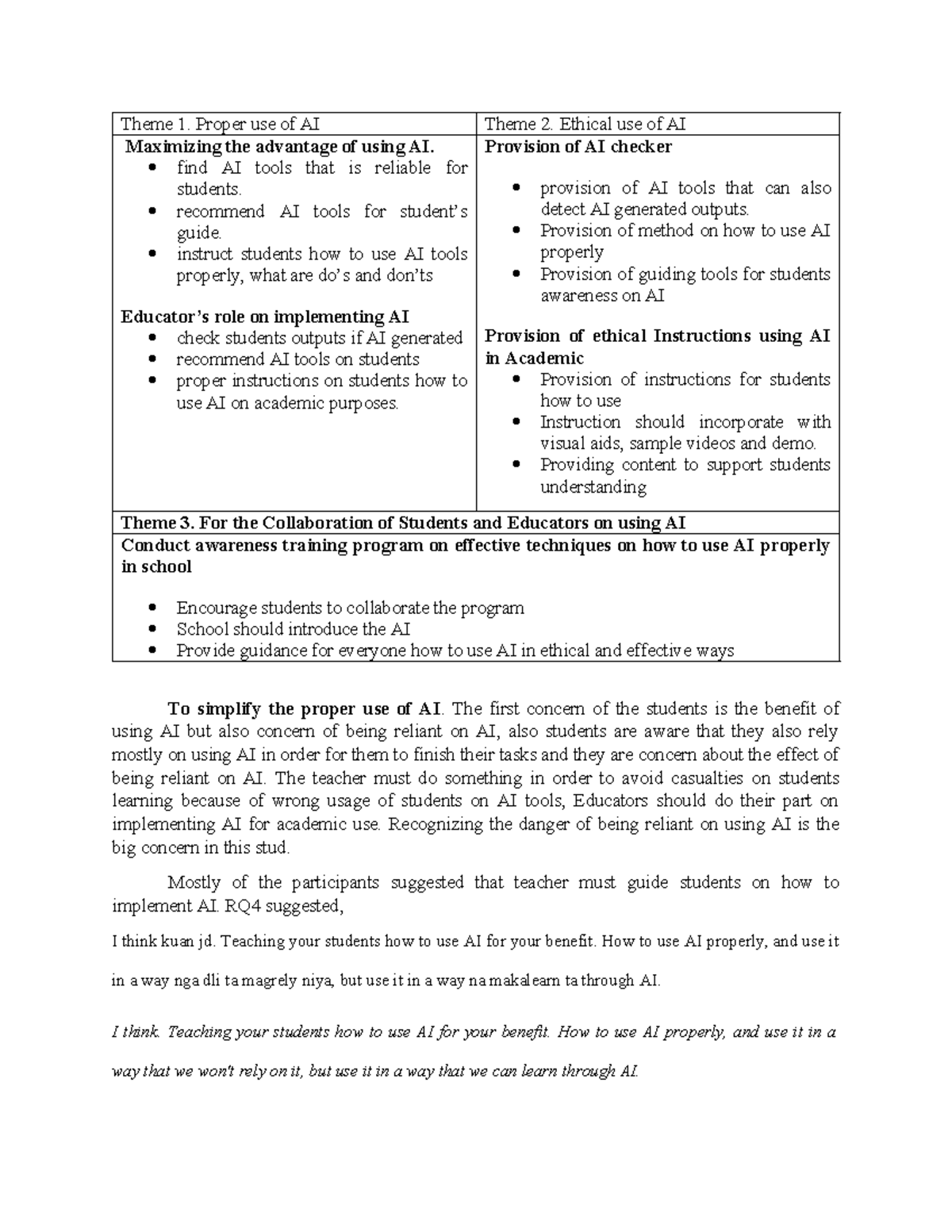 AI Ethical Use & Guidelines for Students & Educators (RQ4) - Studocu