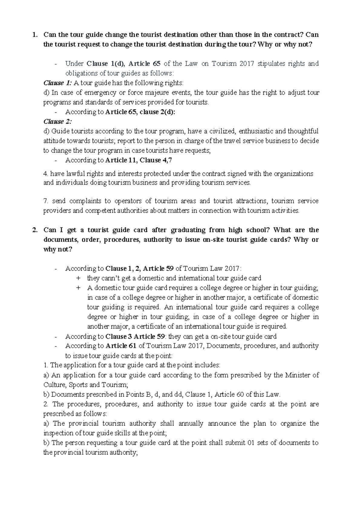 Tourism Law - Insights on Tour Guide Rights & Card Issuance - W8G1 ...