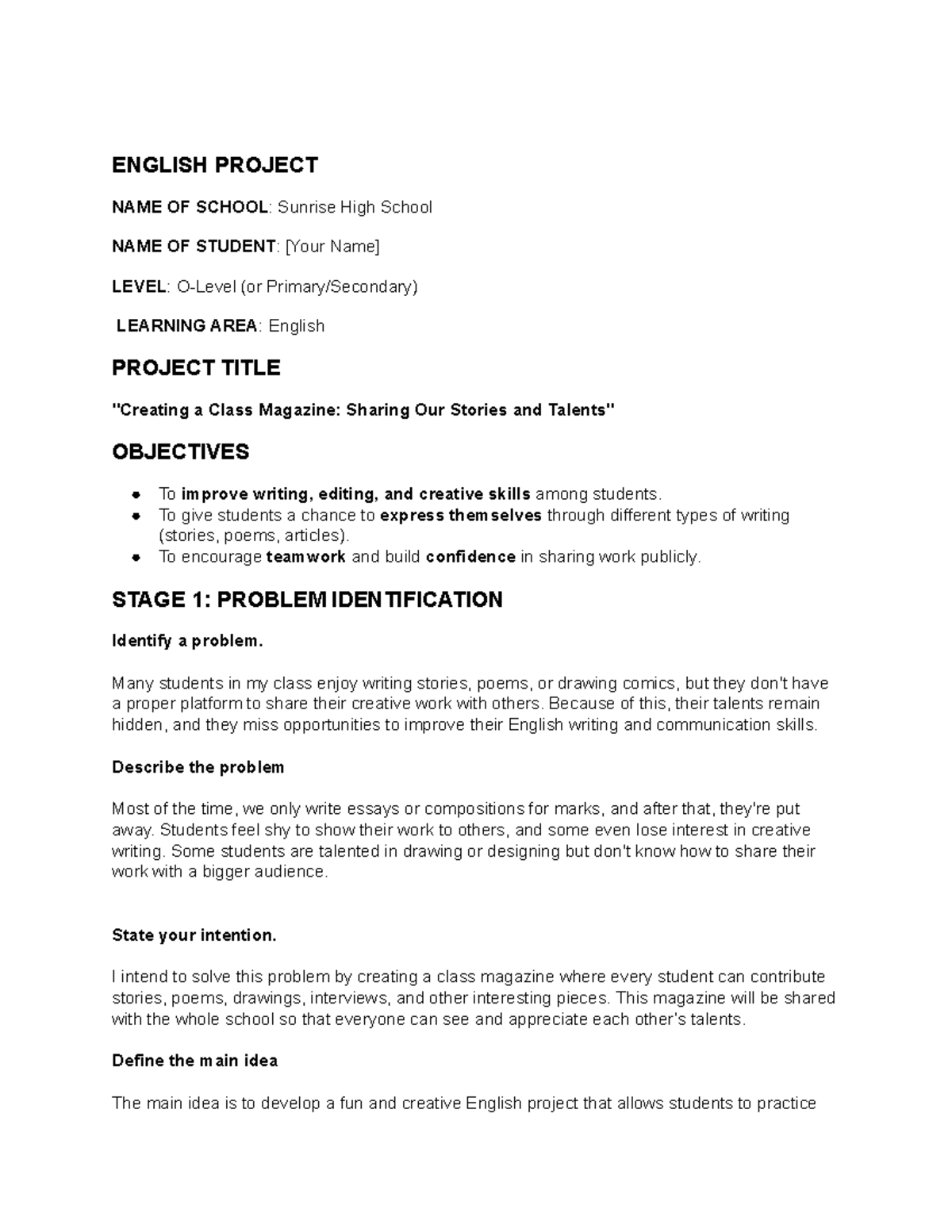 ENGLISH 101: Creating a Class Magazine - Sharing Our Stories and ...