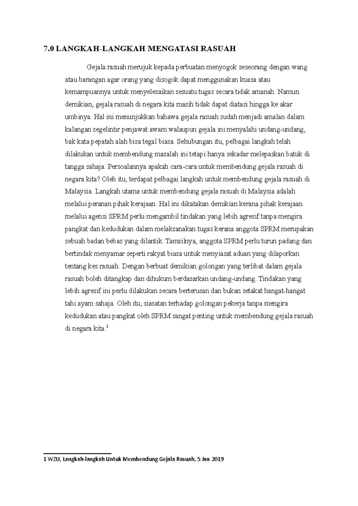 CTU Langkah Atasi Rasuah - 7 LANGKAH-LANGKAH MENGATASI RASUAH Gejala ...