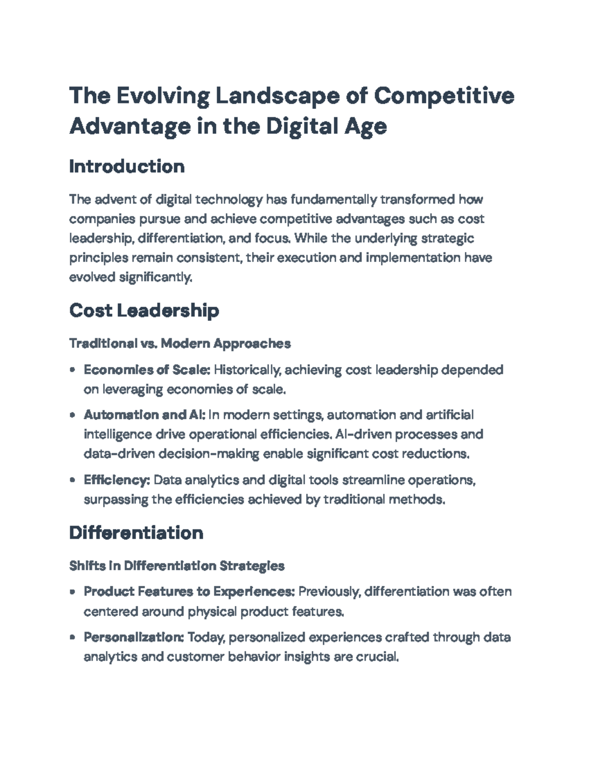 The Evolving Landscape of Competitive Advantage in Digital Age - The ...
