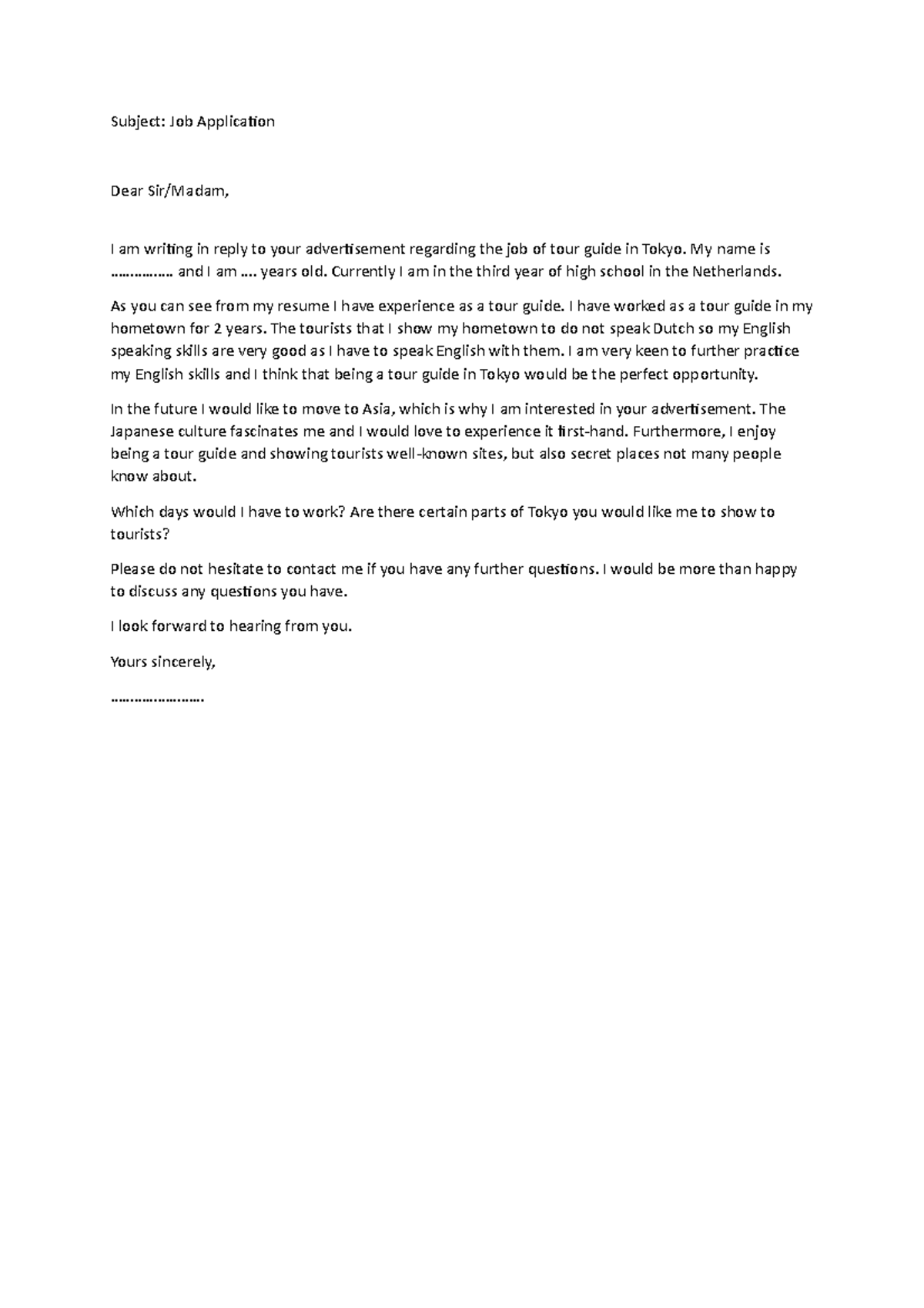 Email Example with Job Application Steps Guide - Studeersnel