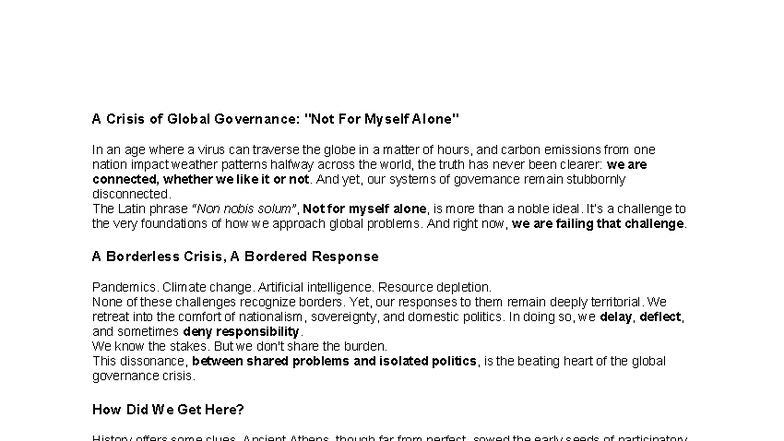 Global Governance Crisis: Challenges & Solutions for the 21st Century ...