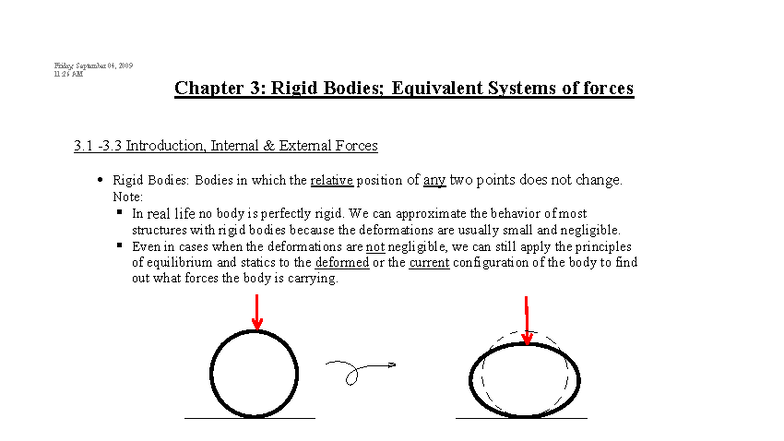 CE297 Chapter 3: Rigid Equivalent Systems of Forces Notes - Studocu