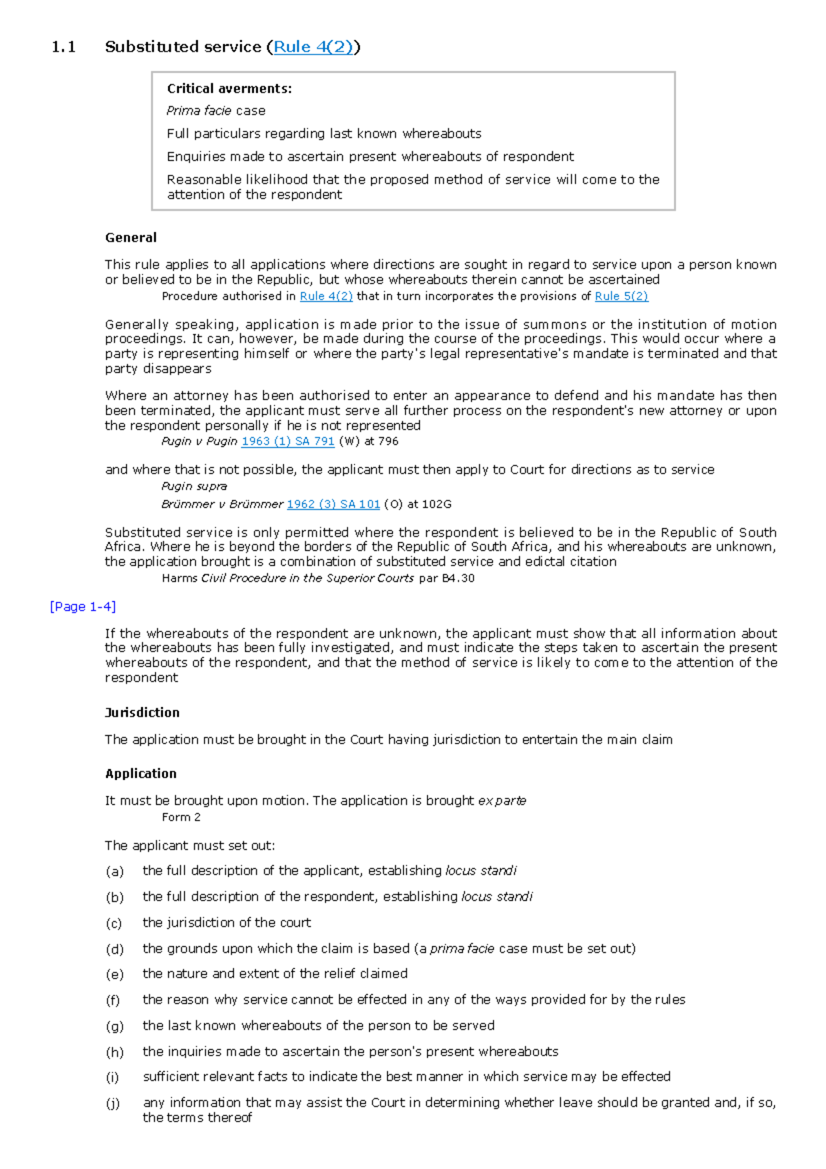 1.1 Substituted Service Guidelines Under Rule 4(2) - Critical Insights ...