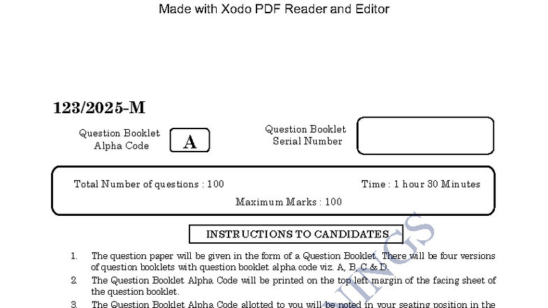 123 2025 Sec Assistant II Final Exam Question Booklet - Important - Studocu