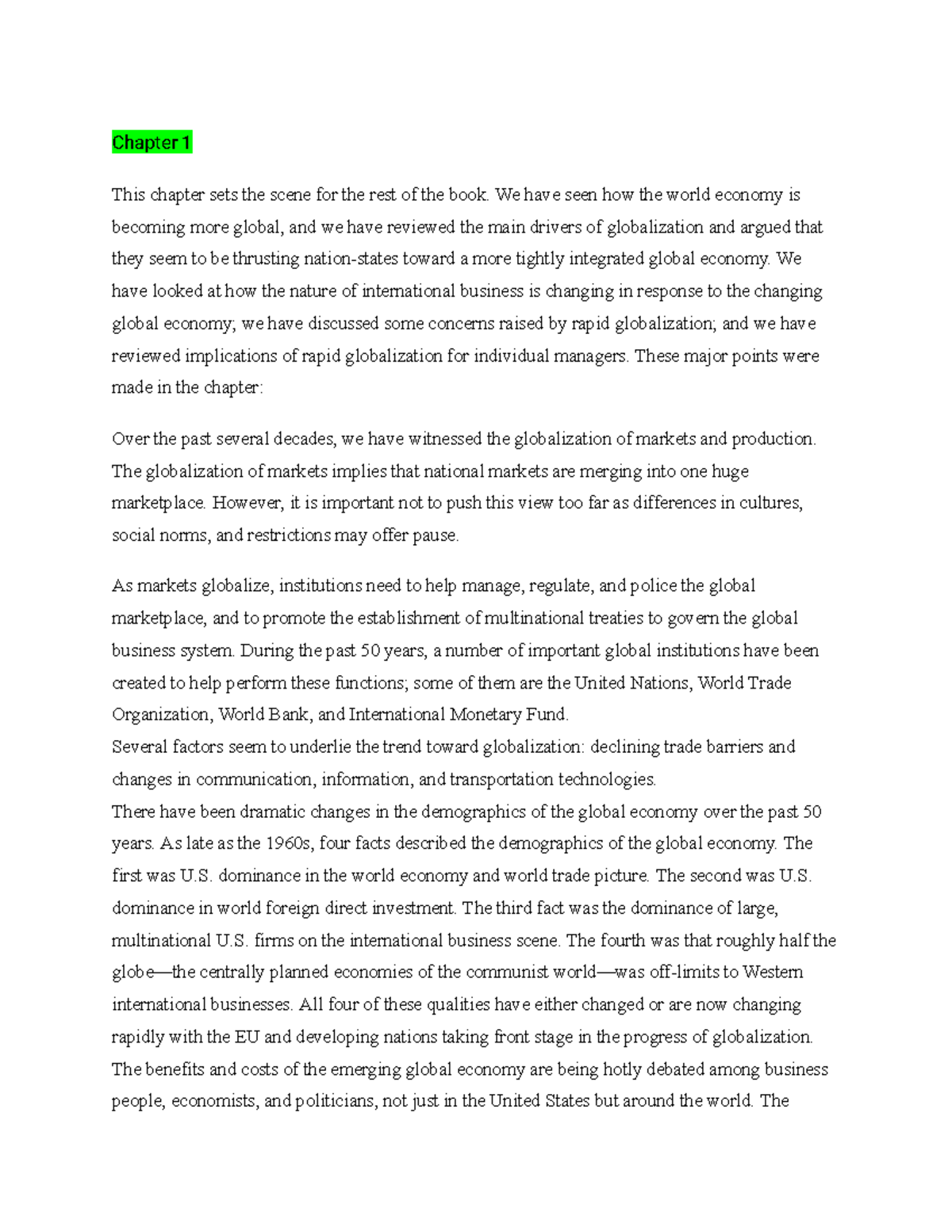 COMM 211 Quiz 1 Notes - Chapter 1 This chapter sets the scene for the ...