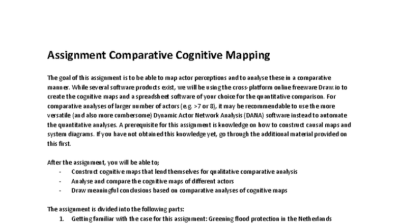 EPA121A Comparative Cognitive Mapping Assignment Guide - Studeersnel
