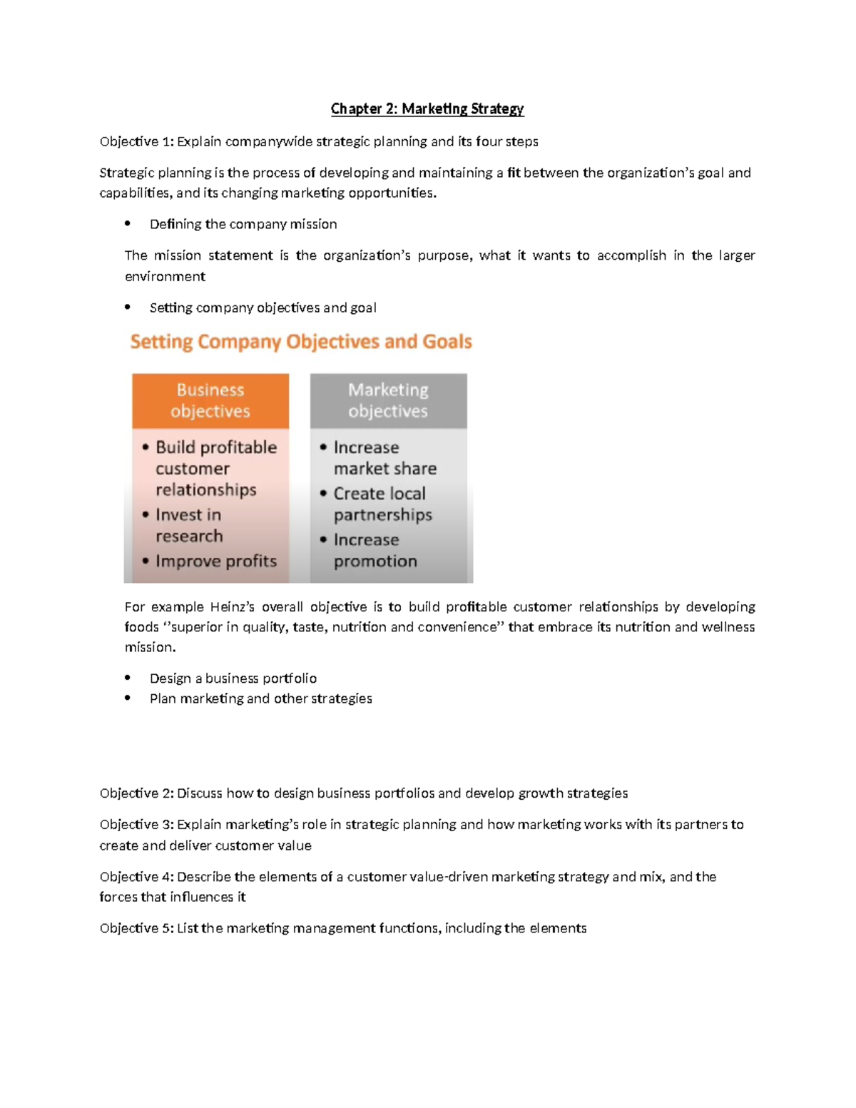 Chapter 2: Marketing Strategy & Companywide Strategic Planning - Studocu