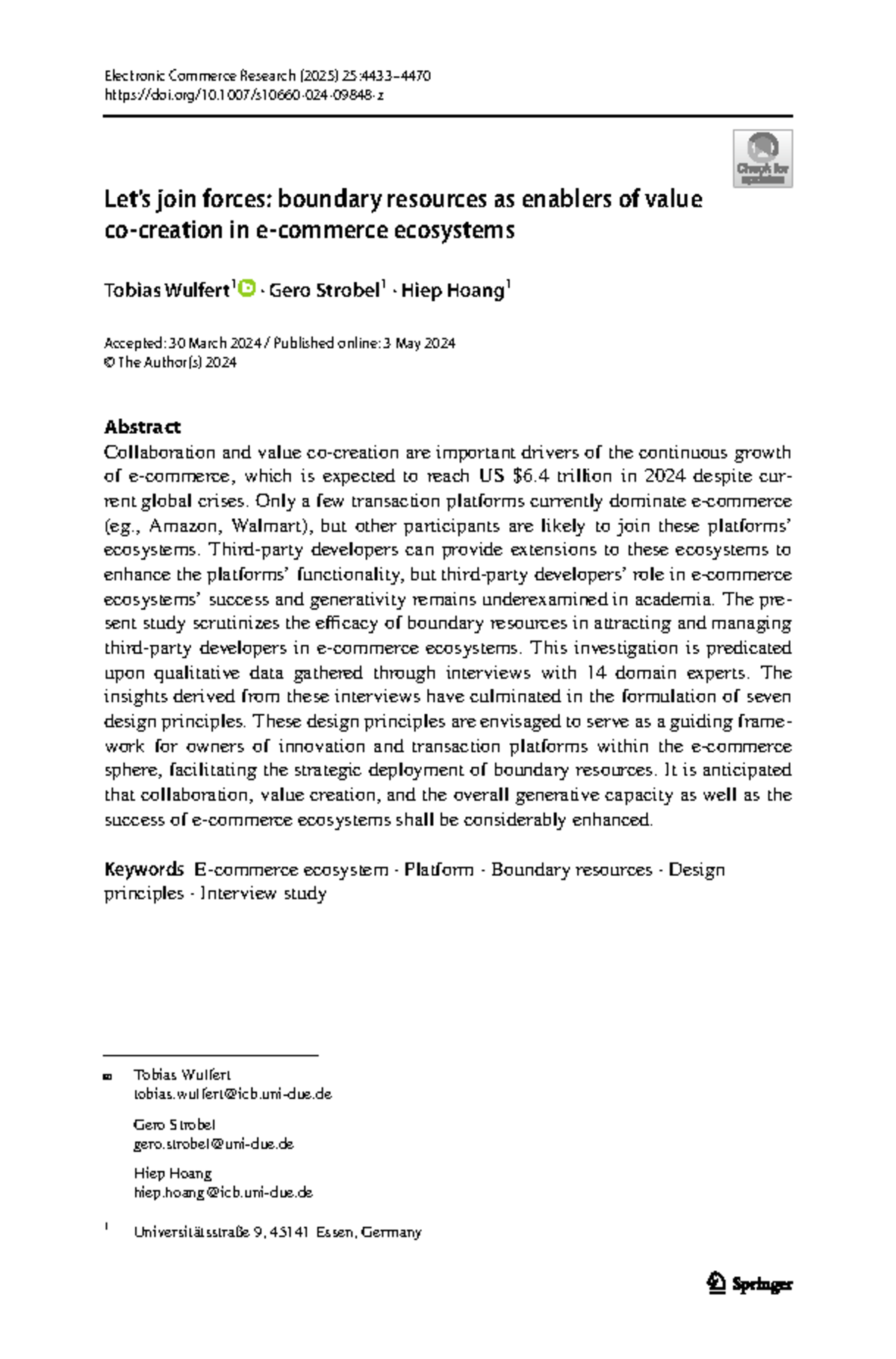 S10660: Boundary Resources as Value Enablers in Ecosystems - Studocu