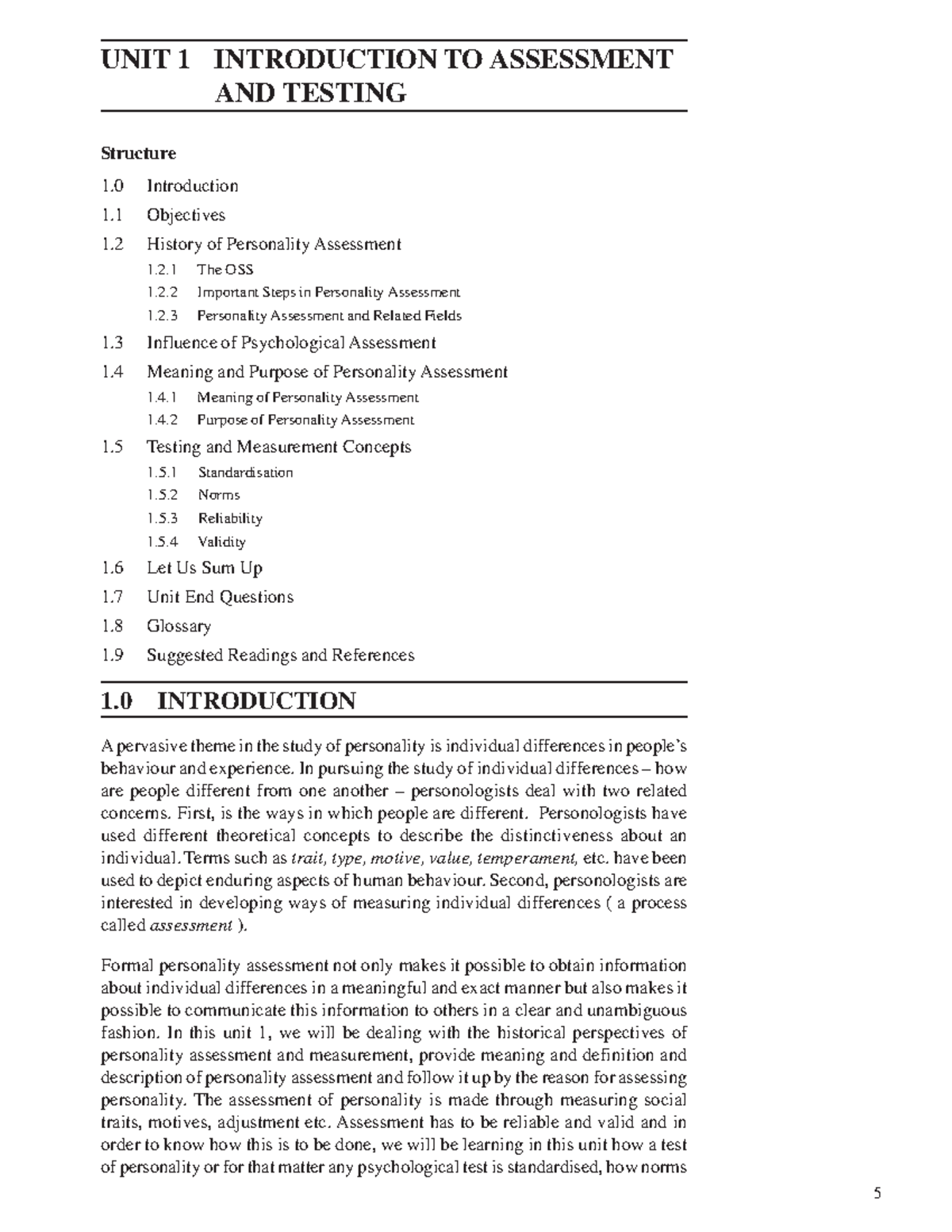 Unit 1: Introduction to Assessment and Testing (MAPC Course) - Studocu