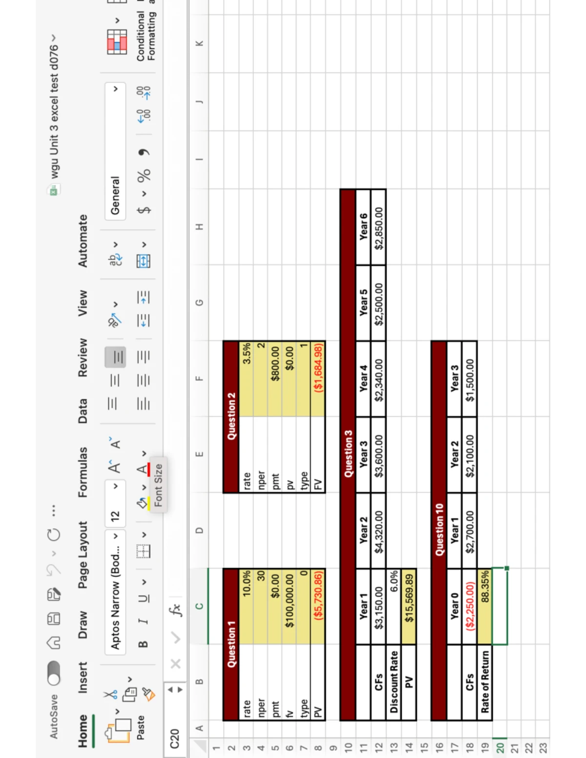 Unit 3 Excel Test Review Guide D076 - Studocu