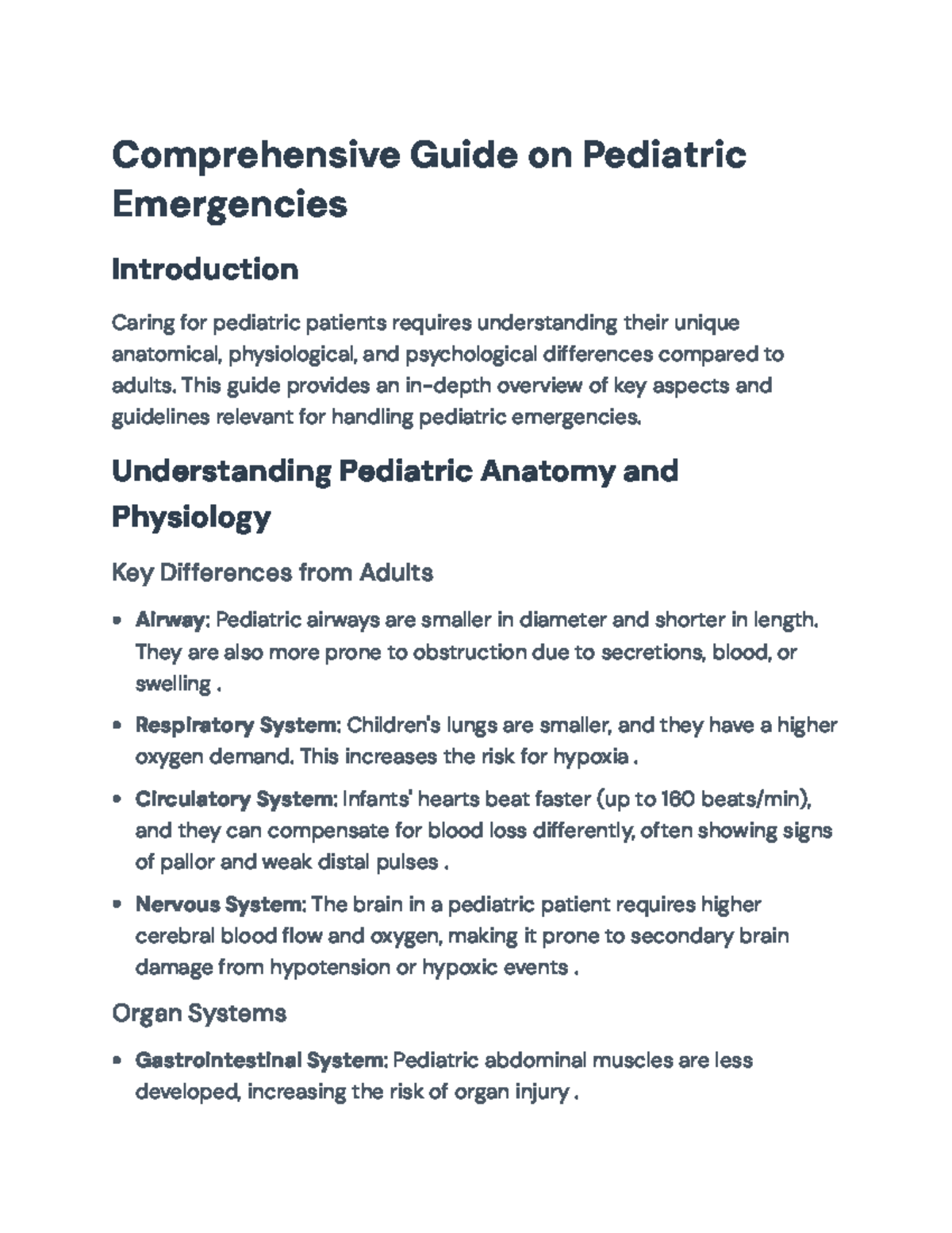 Pediatric Emergency Management: A Comprehensive Guide - Comprehensive Guide on Pediatric ...