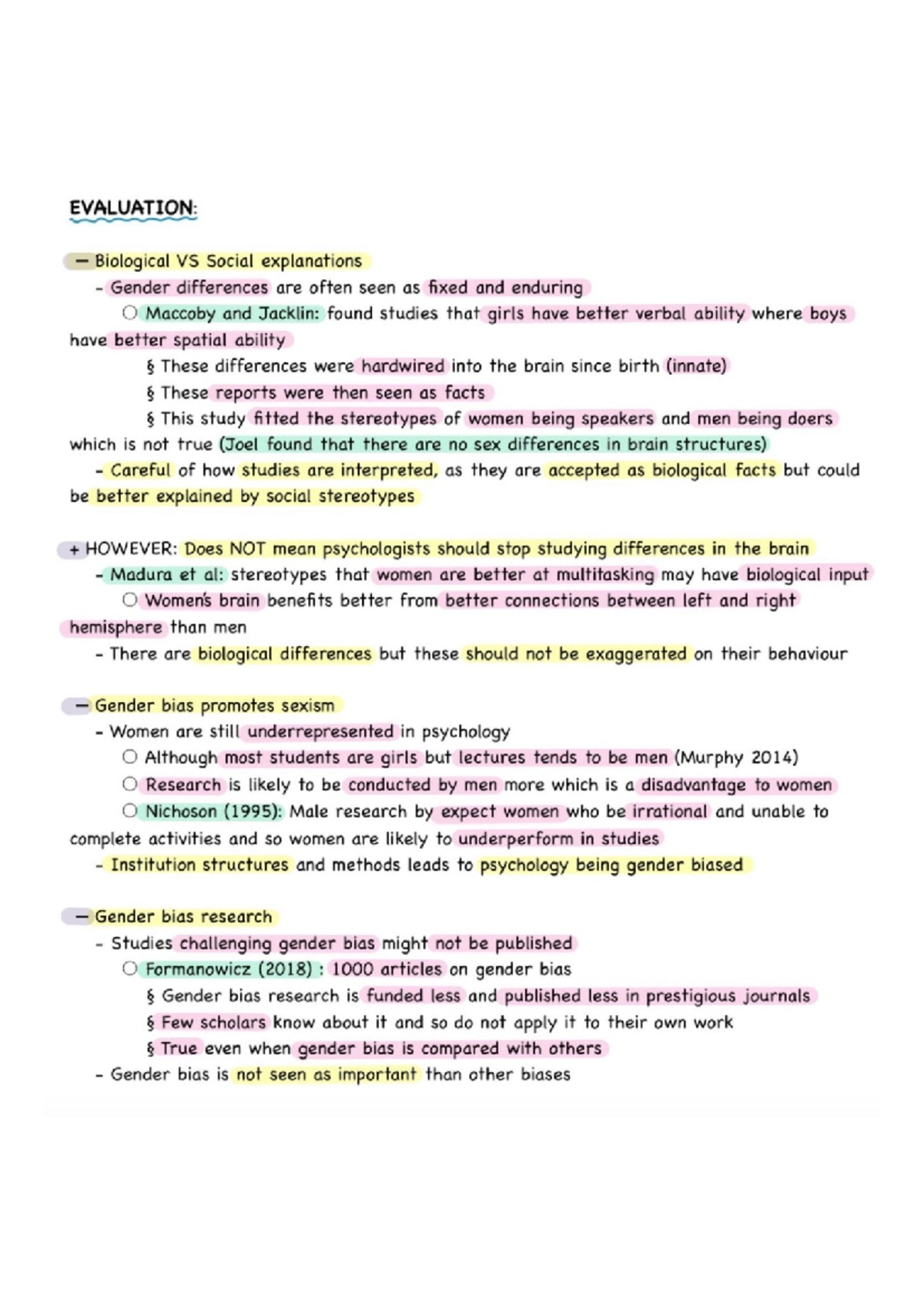 Psychology 101: Evaluation of Gender Bias in Research and Society - Studocu