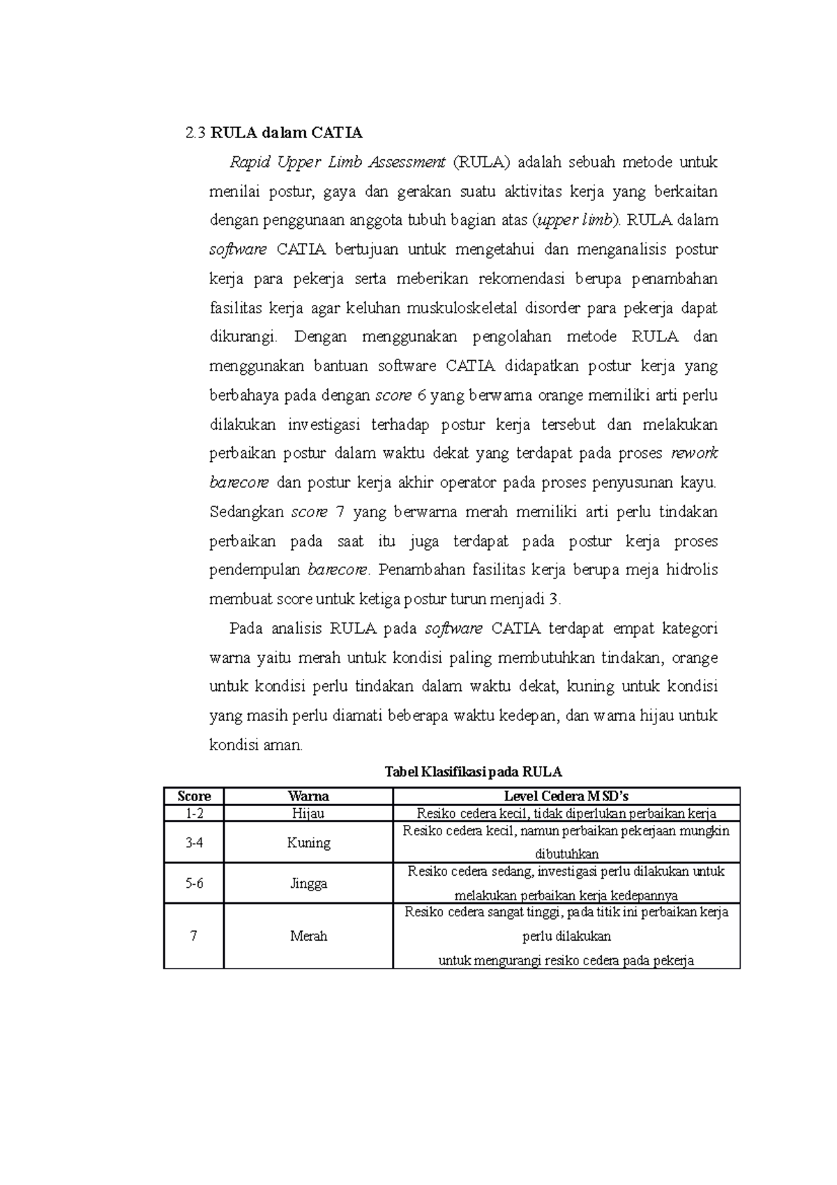 RULA dalam CATIA: Metode Penilaian Postur Kerja Anggota Tubuh Atas ...
