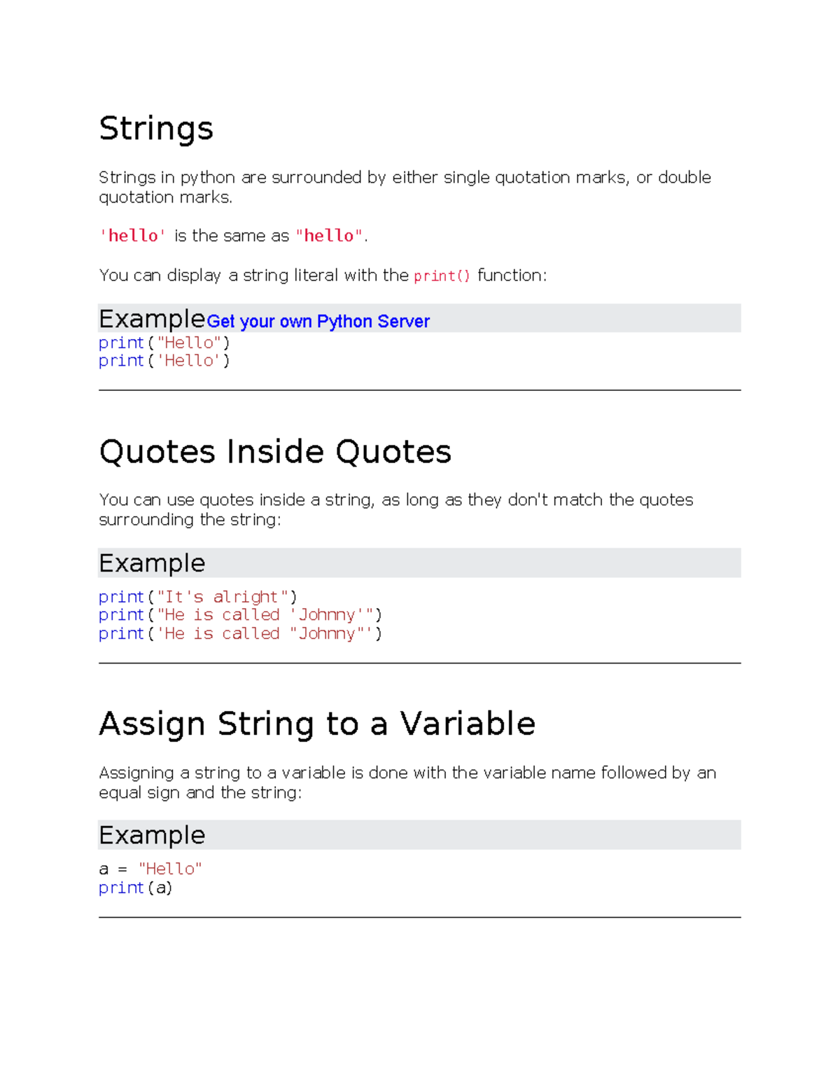 Python Strings: Comprehensive Notes on Syntax and Methods - Studocu