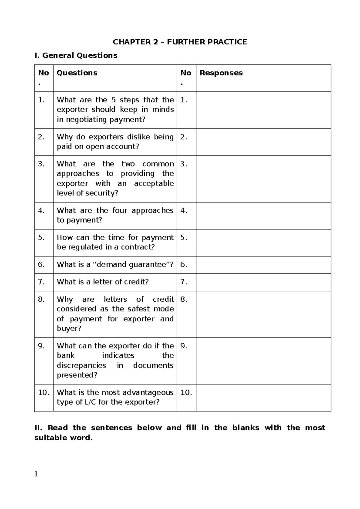 CHAPTER 2 FURTHER PRACTICE: Key Questions and Answers - Studocu