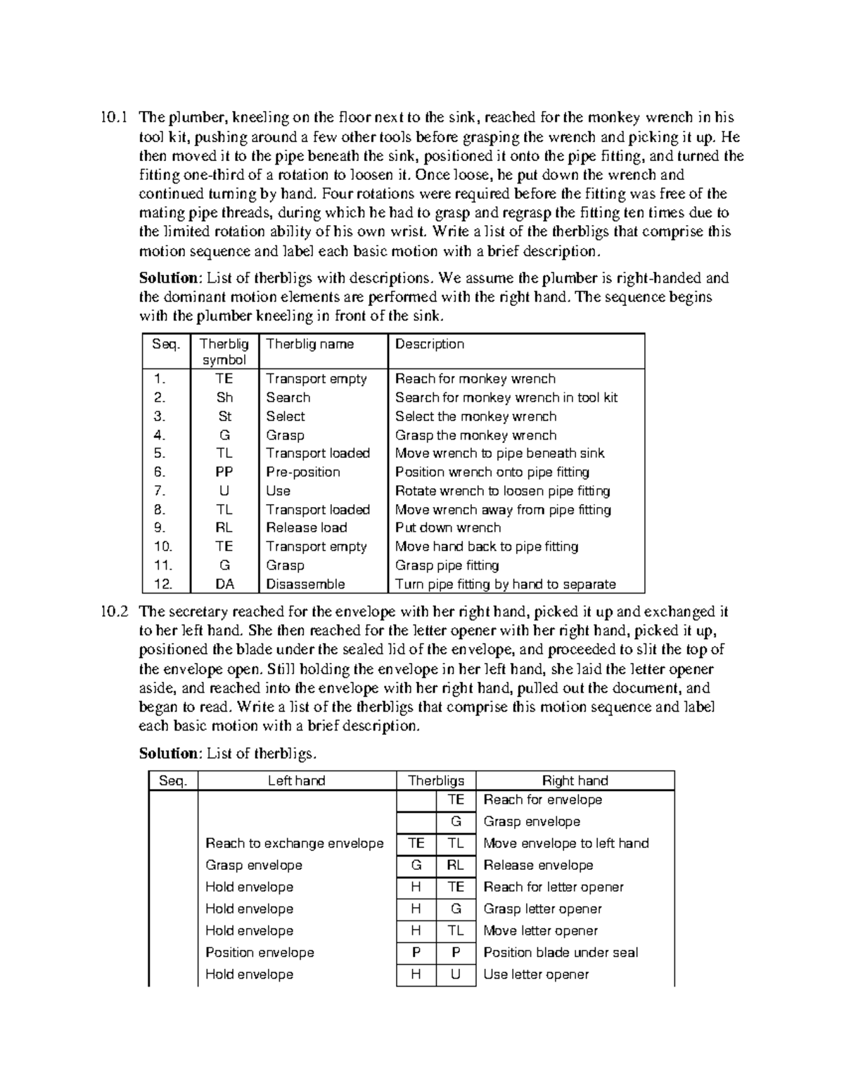 MTM Analysis for Tutorial Chapters 10 to 14 - Studocu