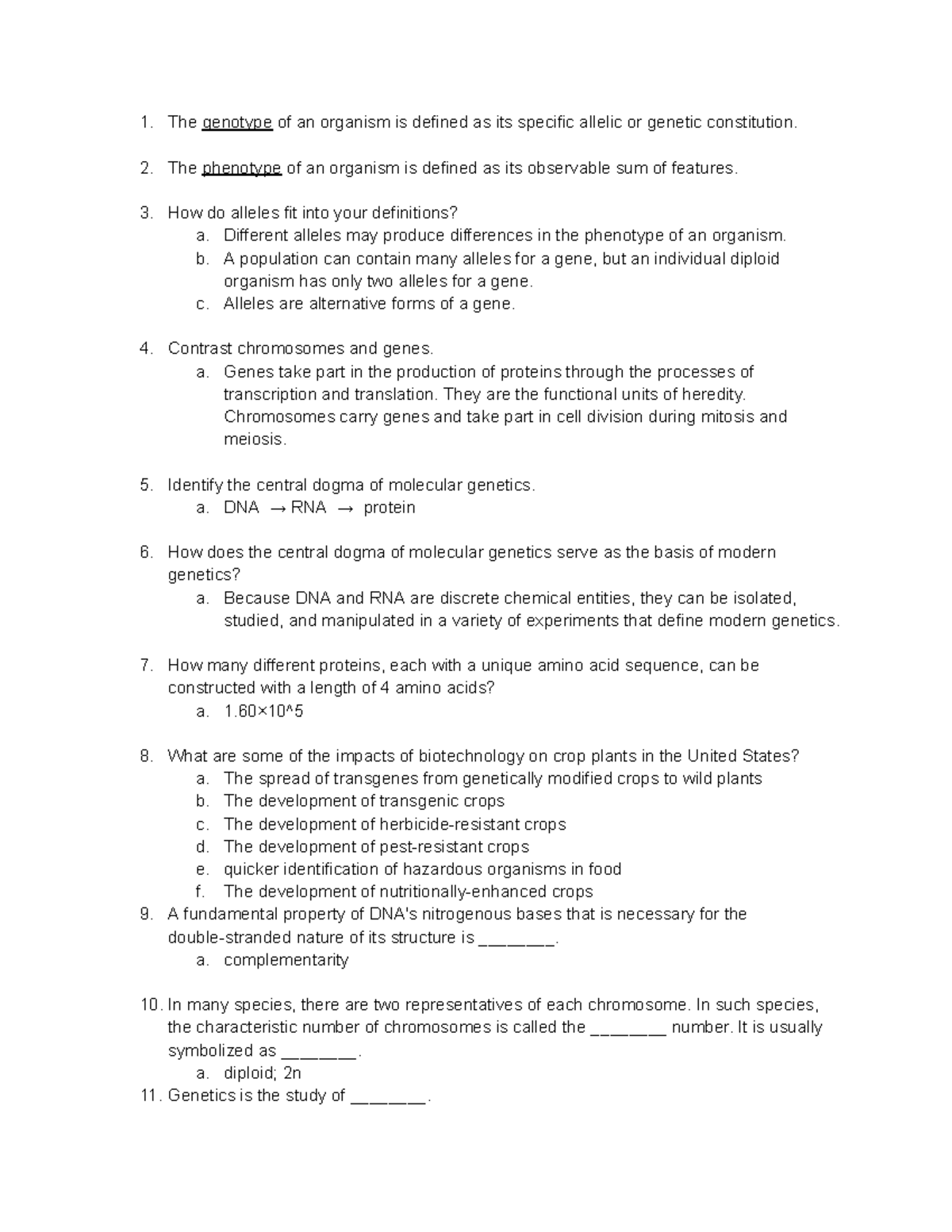 Genetics Lecture Notes: Key Concepts and Experiments - Studocu