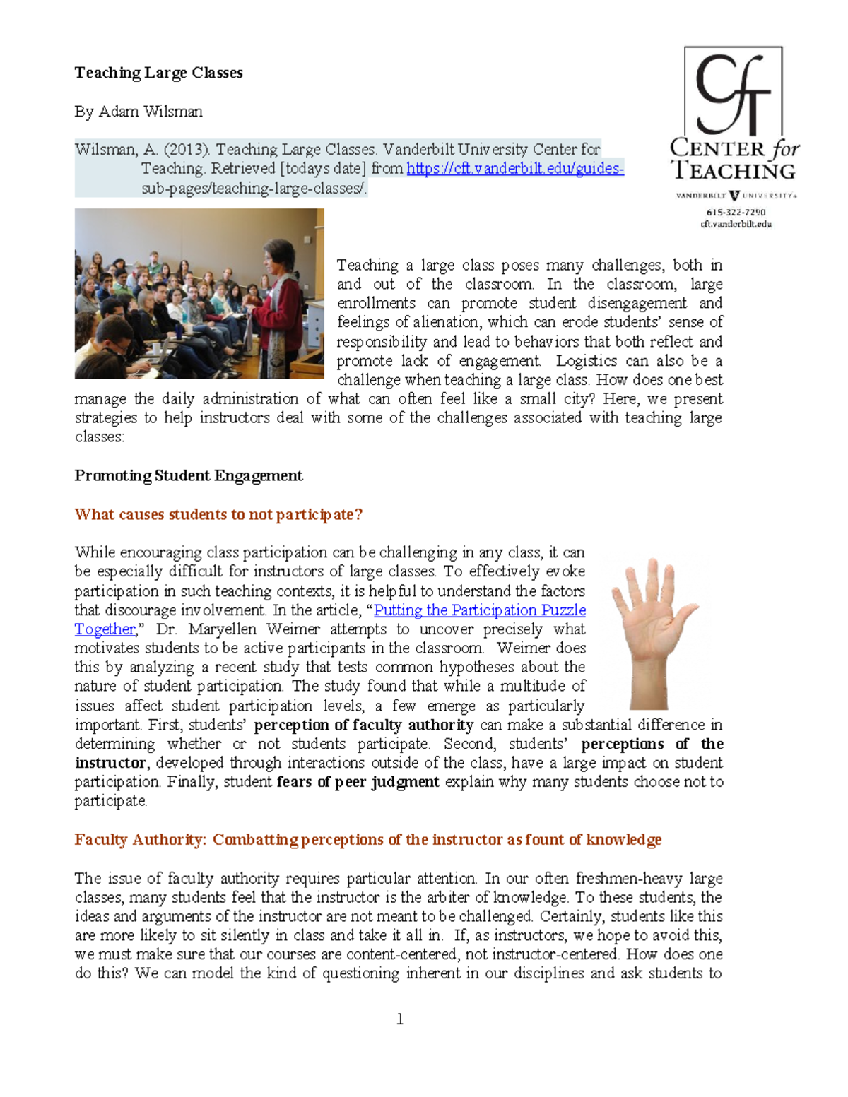Teaching Strategies for Large Classes (EDUC 101) - Studocu