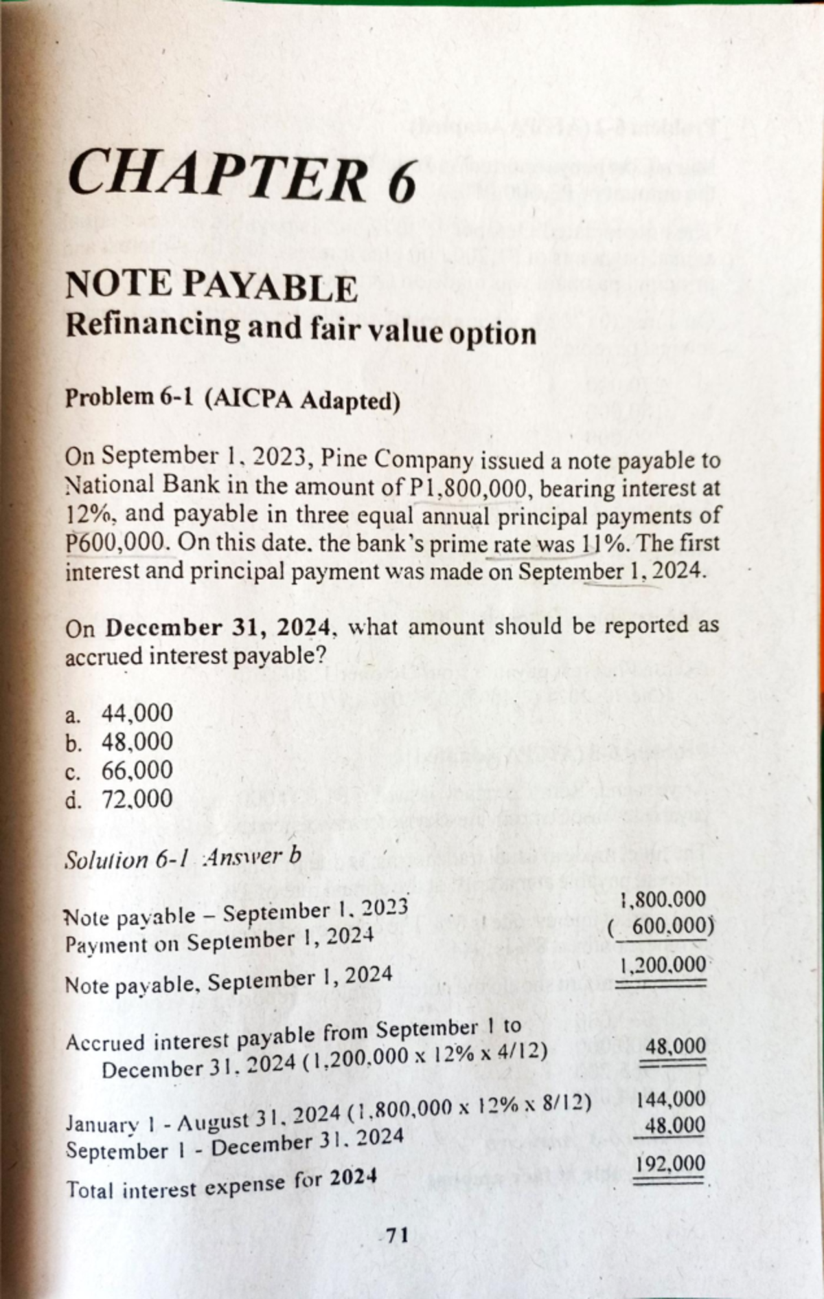 Notes Payable Problems and Solutions (AICPA Adapted) - Studocu