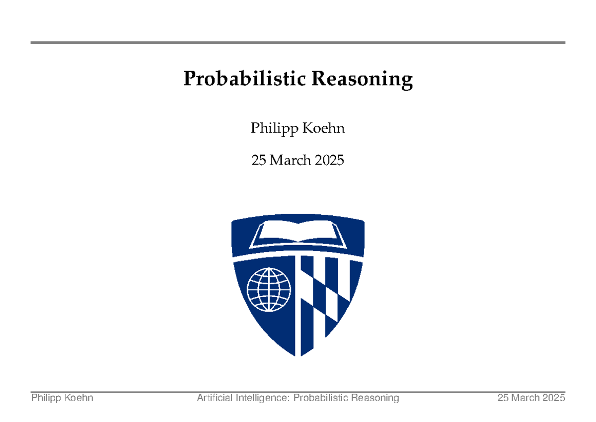 AI: Probabilistic Reasoning - Chapter 4 Part 1 Overview - Studocu