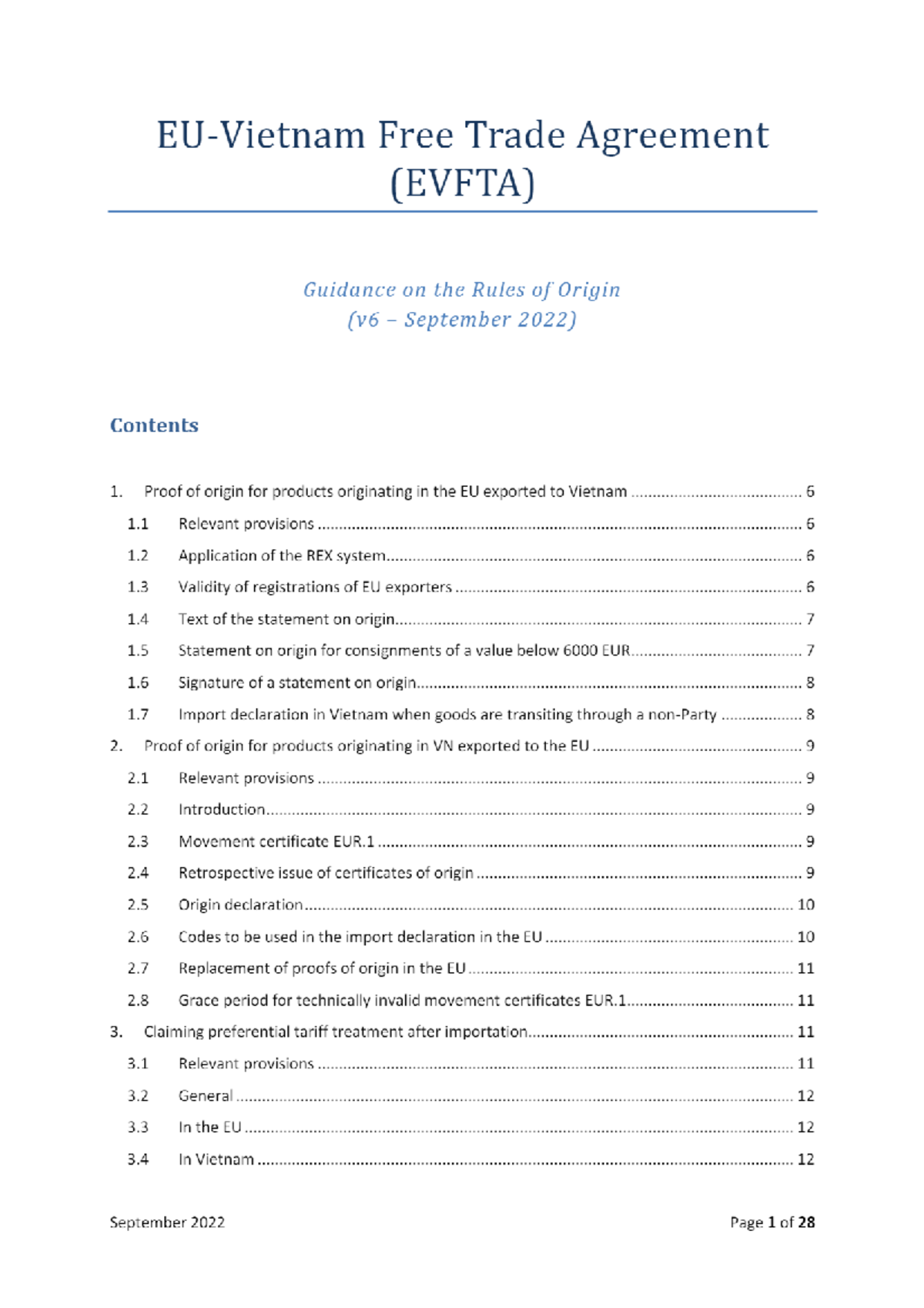 EVFTA Guidance: Detailed Rules of Origin for EU-Vietnam Trade - Studocu