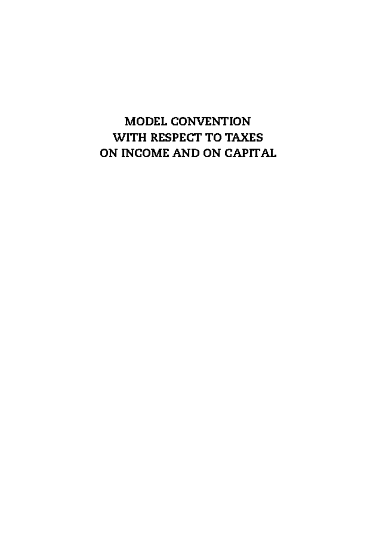 OECD Model Convention - OECD Musterabkommen - WITH RESPECT TO TAXES ON ...
