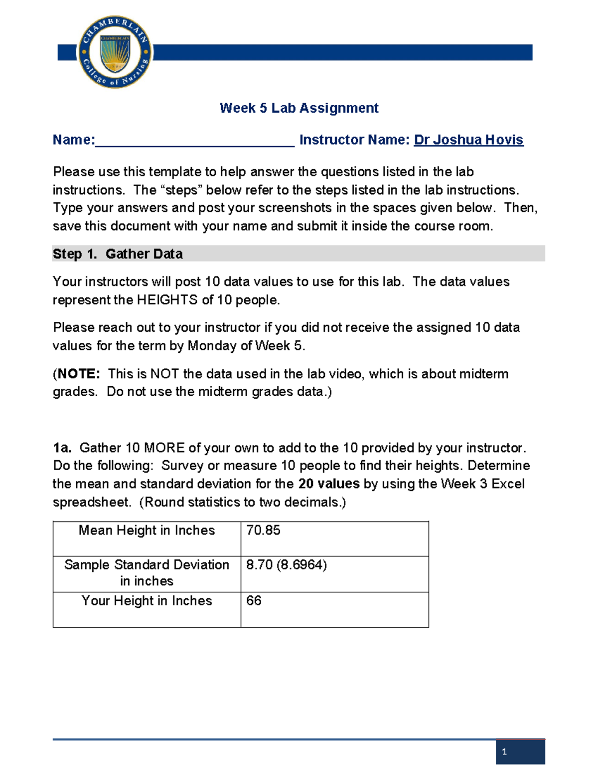 Week 5 Lab Assignment Guidelines for MATH 225 Lab - Studocu