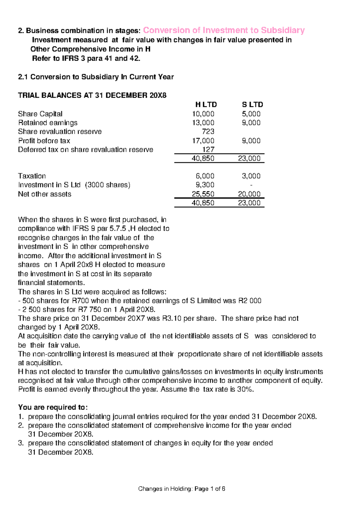 Investment to Subsidiary - 2. Business combination in stages ...