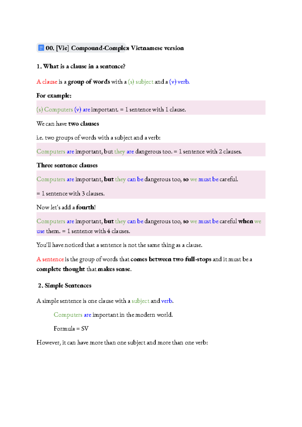00. Understanding Compound-Complex Sentences: A Guide - Studocu