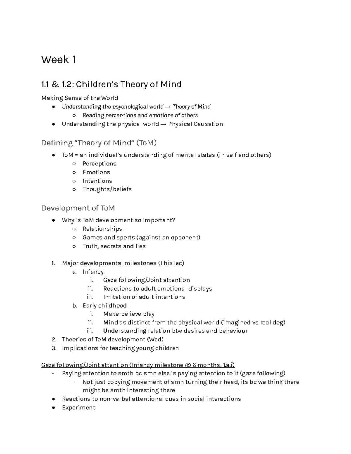 PSYC3341 Lecture Notes: Understanding Theory of Mind and Causality ...