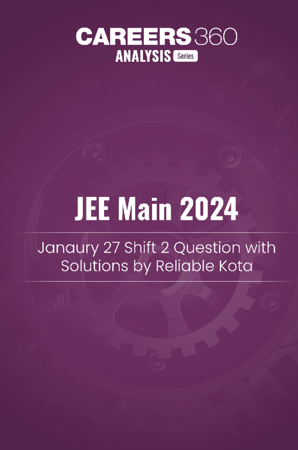 JEE Main 2024 January 27 Shift 2 Questions & Solutions - Studocu