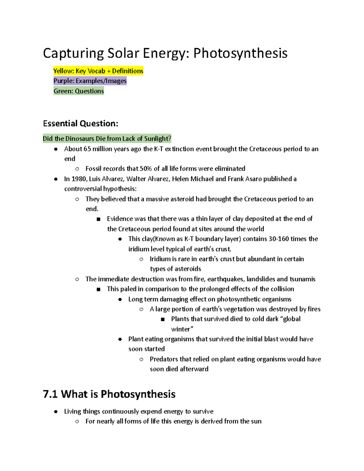 Unit 5 - Photosynthesis: Key Concepts and Processes - Studocu